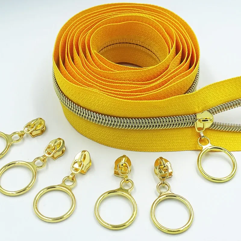 20pcs 5# Nylon Circle Zipper Puller Clothing Accessories Zinc Alloy luggage And Home Textile Puller zipper pullers