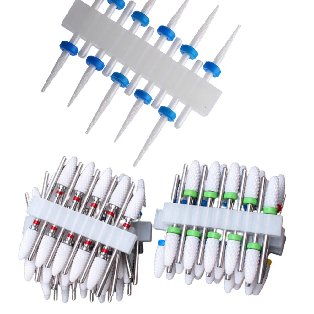 10pc/Set Carbide Tungsten Nail Drill Bits Ceramic Manicure Drill for Milling Cutter Nail Files Gel Polish Remove Accessories 3