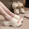 7CM Women Summer High Heeled Slippers Ladies Indoor Wedges Non-slips Sandals Couples Outdoor Beach Thick Sole EVA Flip Flops 2