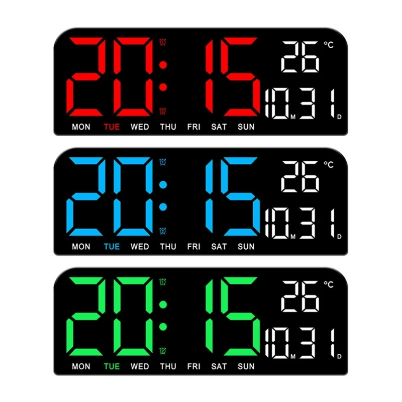 

Functional LED Clock Large LED with Multiple Features Adjustable Light Countdown