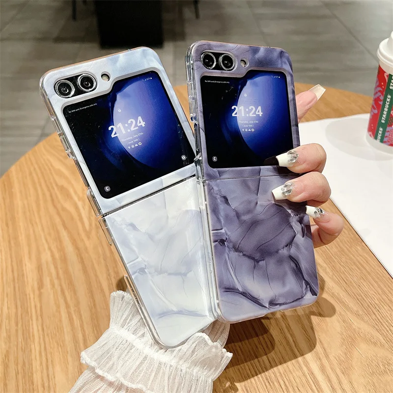 

Rococo series light luxury solid color mobile phone case suitable for Samsung Flip5 simple, thin and anti-fall protective case