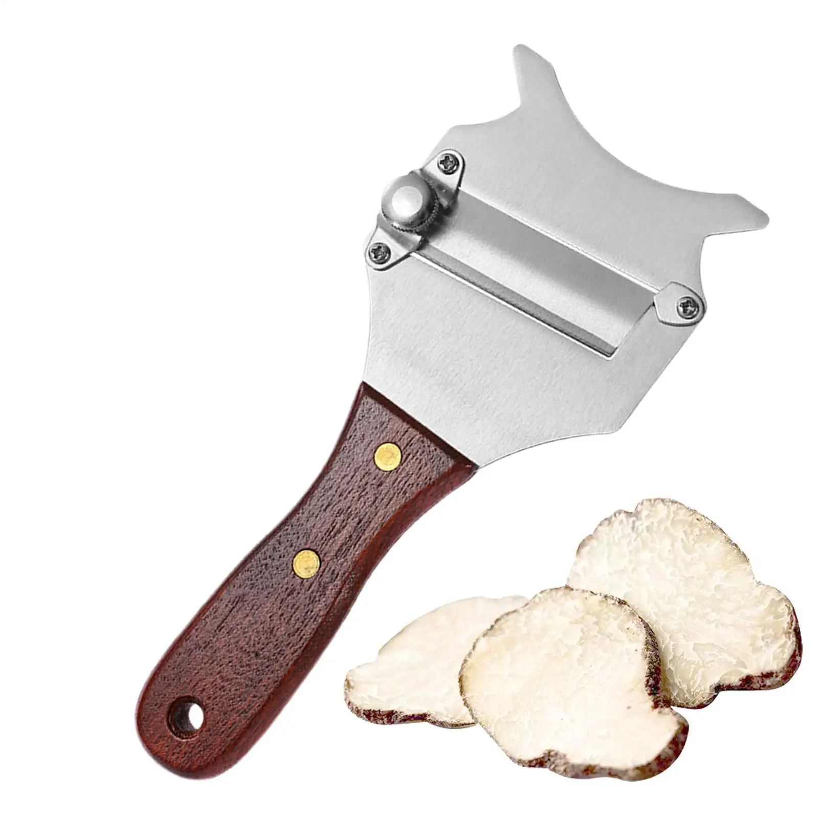 Truffle Slicer Shaver Stainless Steel Chocolate Cheese Shaver Grater Curler with Adjustable Smooth Blade and Wood Handle
