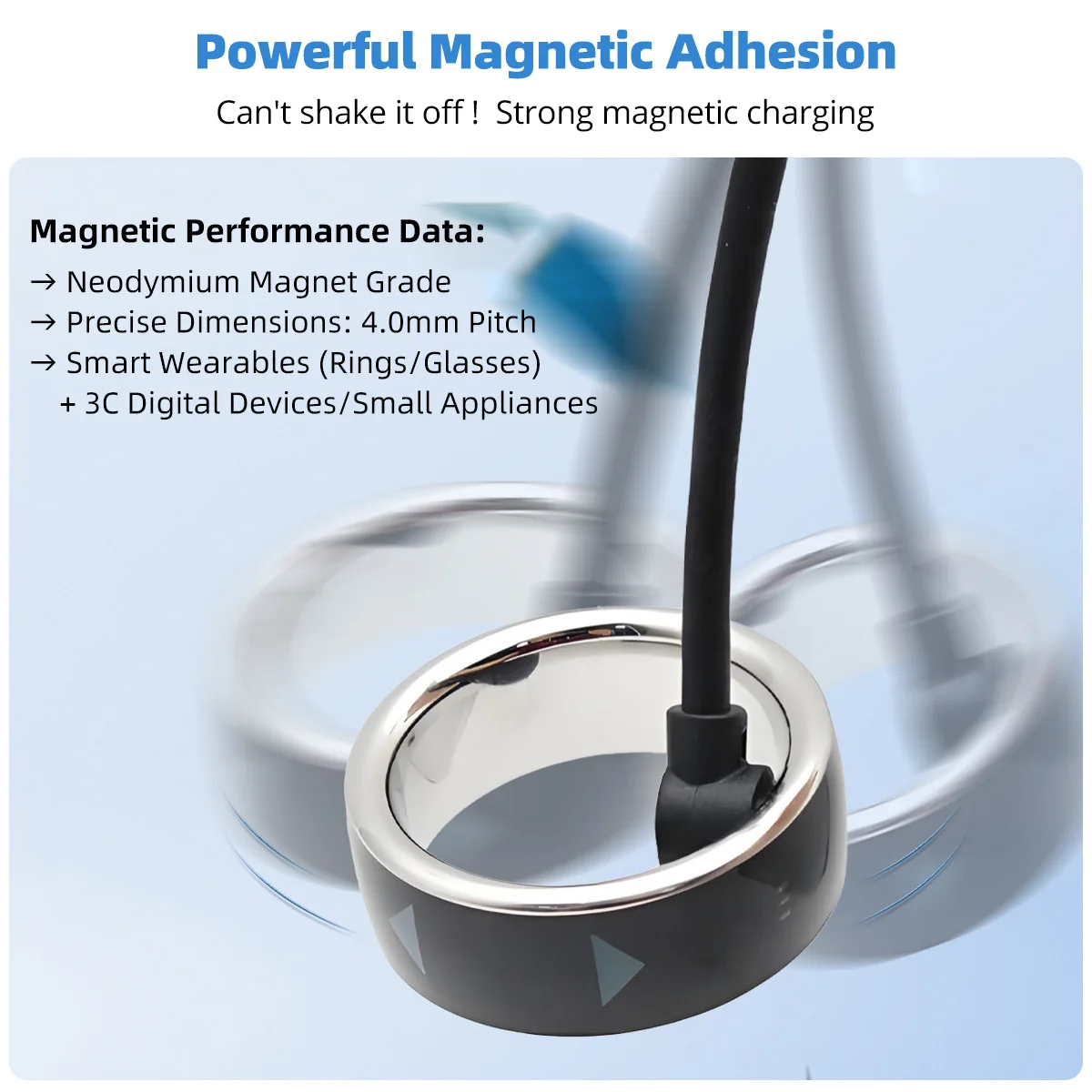 Smart Ring USB Charging Cable with 2-Pin Dock Connector
