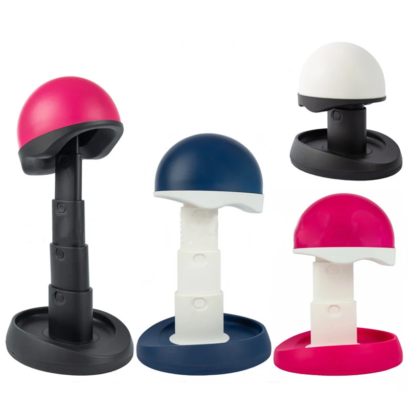 여행 및 미용실용 조절 가능한 가발 헤드-스티로폼 헤드, 접이식 컴팩트 스탠드, 길고 짧은 가발용 확장, 블랙