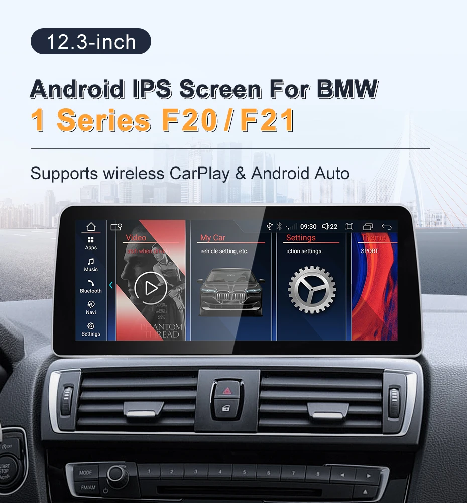 New ID6 ID7 ID8 UI 12.3inch Android System Wireless Carplay AUTO For BMW 1Series