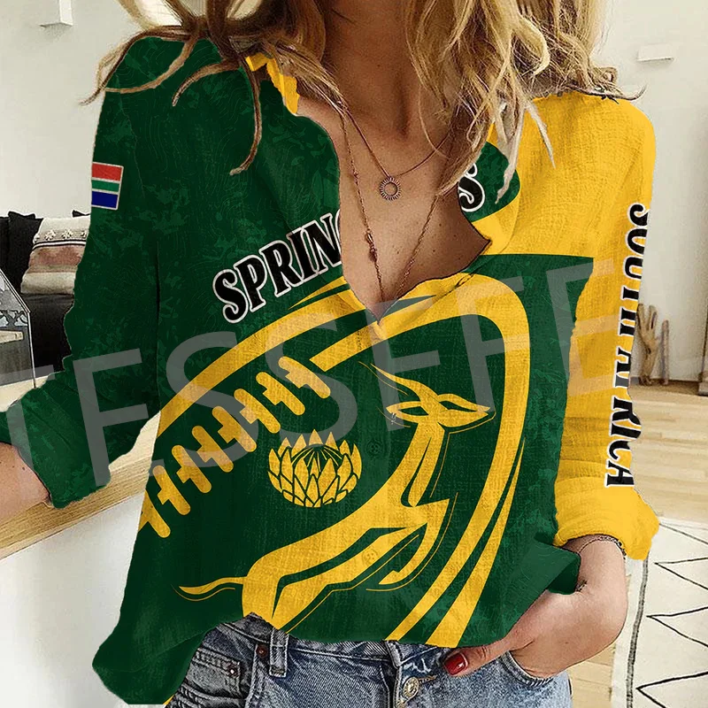 Custom Name Country South Africa Flowers Flag Tattoo Streetwear 3DPrint Harajuku Women Casual Button-Down Shirts Long Sleeves X1 newfashion knitted sweater cartoon vintage abstract tattoo retro long sleeves 3dprint autumn winter pullover harajuku casual ax6
