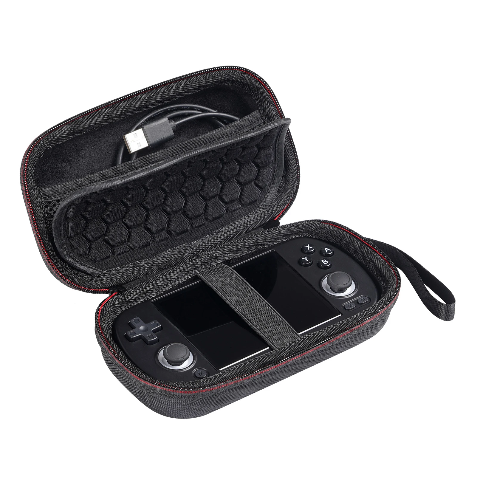 EVA Portable Travel Case Shockproof Zipper Handbag with Accessory Pocket & Hand Strap for RG40XX H Handheld Game Console