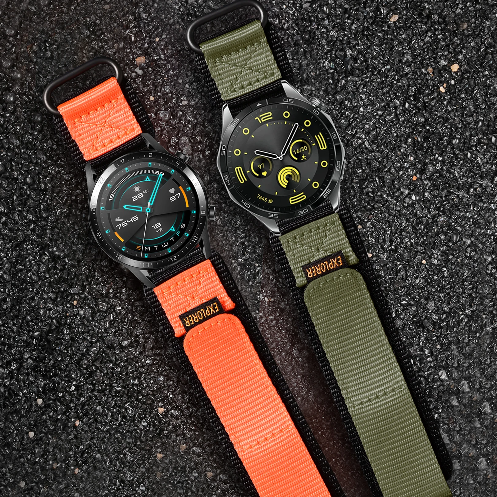 Premium Nylon Outdoor Sport Watch Strap - Hook & Loop Quick Release Band