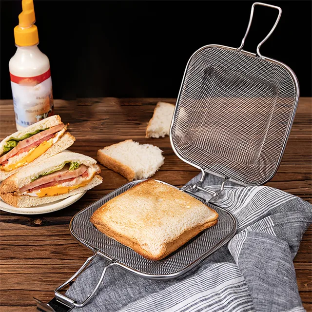 Practical Kitchen Tools Stainless Steel 304 Baking Rack Bread Sandwich Raster Cooling Rack Sandwich Mold Oven Sandwich Clip New 2