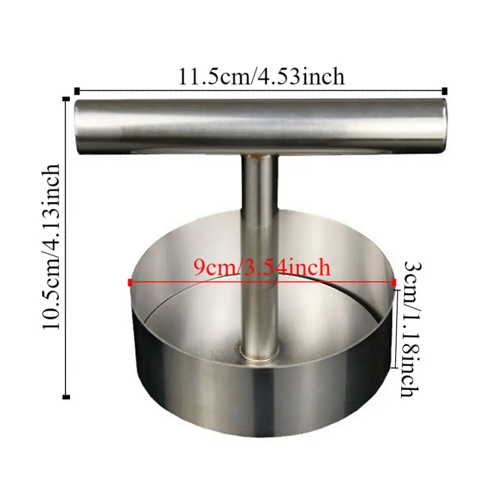 Adjustable Thickness Stainless Steel Hamburger Press