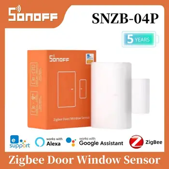 SONOFF SNZB-04P Zigbee Door Window Sensor Local Smart Scene Linkage Tamper Alert Home Security Works with Alexa Google Alice 1