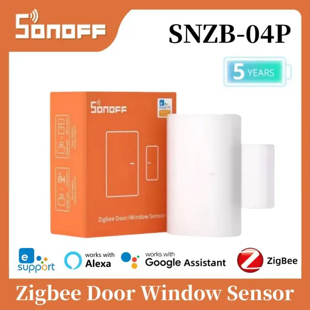 SONOFF SNZB-04P Zigbee Door Window Sensor Local Smart Scene Linkage Tamper Alert Home Security Works with Alexa Google Alice 1