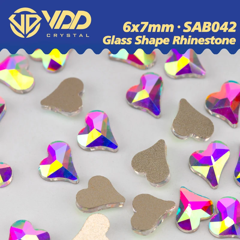 Vdd 6x7mm 500/1440pcs Form Glas Kristall ab Strass Flatback Glitter Stein für DIY Nail Art Handwerk Zubehör sab42