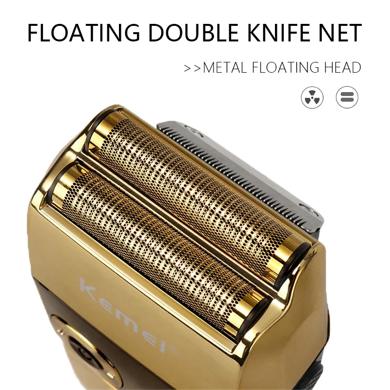 Kemei KM-2028 Electric Shaver for Men Rechargeable 2in1 Hair Trimmer Machine Twin Blade Bald Head Washable Professional Barber 3