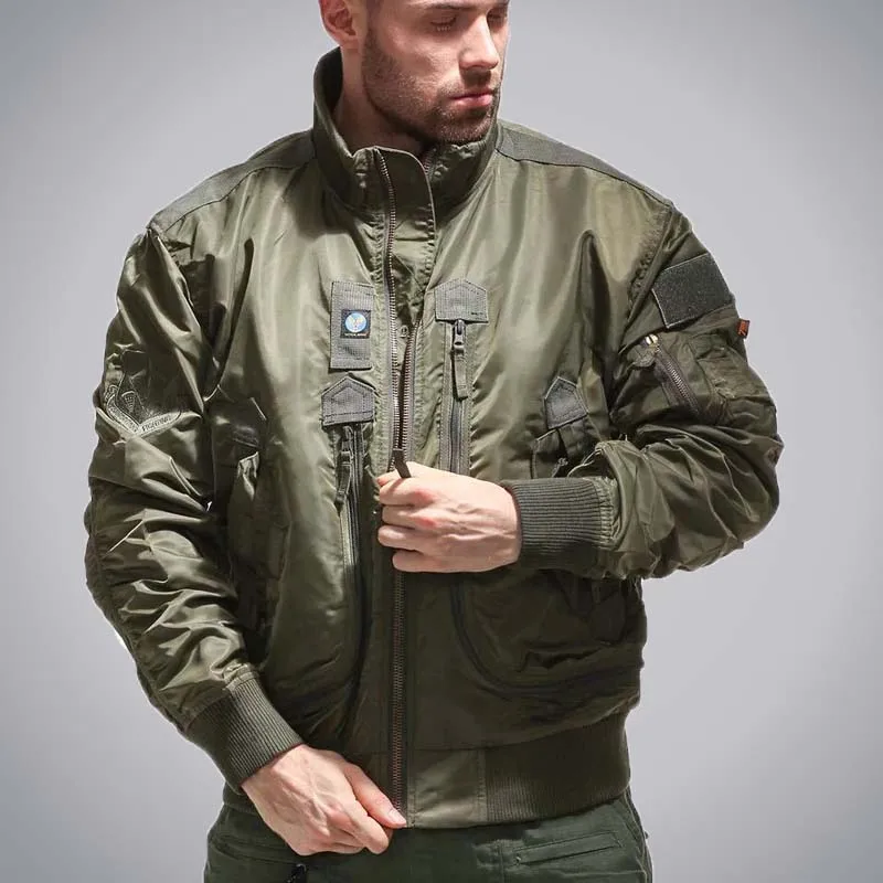 

Bomber Jacket Men City Tactical Uniform Windbreaker Male Military Army Air Force Flight Jackets Mens Stand collar Coats Size 3XL