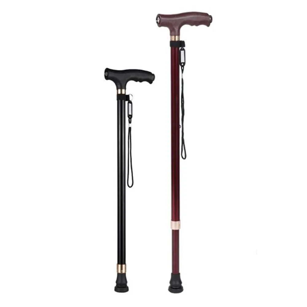 New Telescopic Walking Stick For The Elderly Mothers Fathers Limited Mobility Led Light Walk Cane Aluminium Metal Crutches