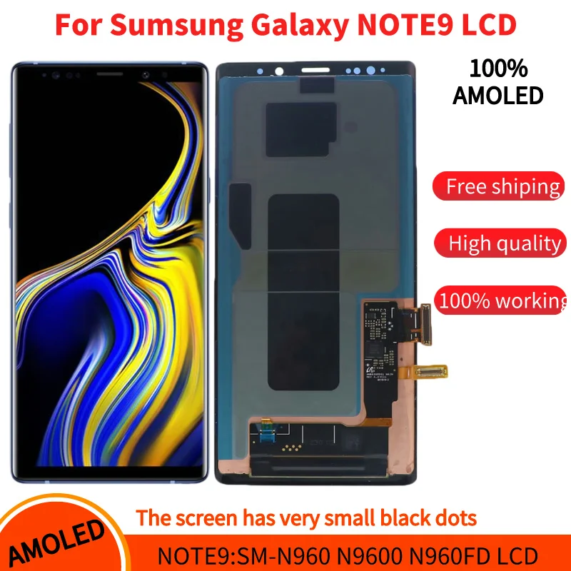 

AMOLED For Samsung Galaxy Note9 Lcd with Frame N960 Display Touch Screen Digitizer Assembly For note9 Repair Parts