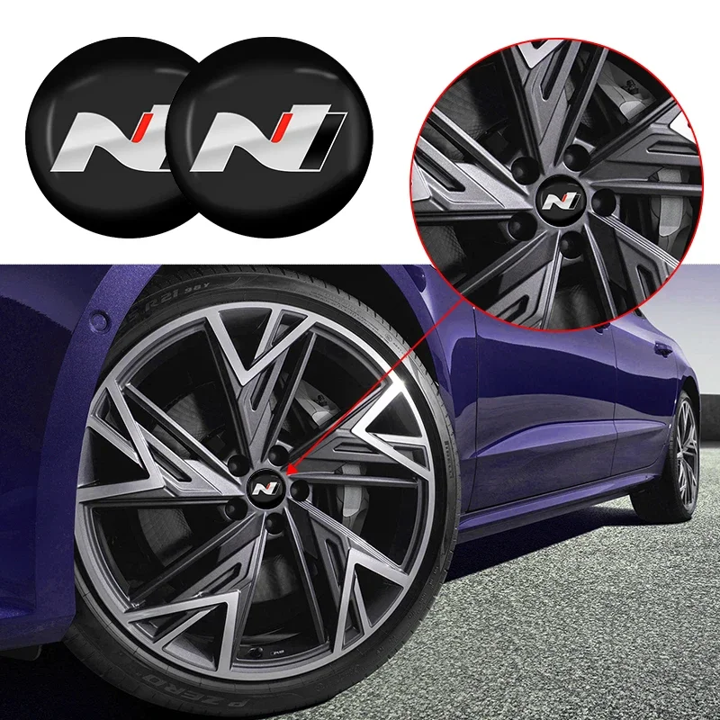 4Pcs Car Wheel Center Hub Caps Adesivi Per Hyundai N Line I30 I20 Sonata Accent Tucson Elantra Veloster Accessori Per Lo Styling Dell'Auto