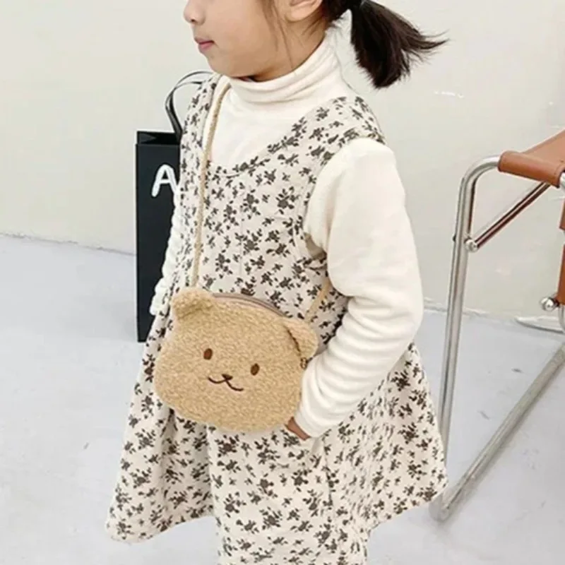 Cartoon Soft Bear Rabbit Tiger Children Coin Purse Cute Animal Zipper Kid Shoulder Bag Girl Boy Messenger Bag Mini Handbag Gifts