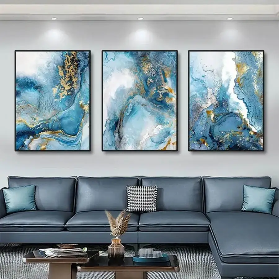 Fullcang Diy Mosaic Art Diamond Painting Triptych Abstract Texture Scenery Full Rhinestone Embroidery Picture Cross Stitch Kits
