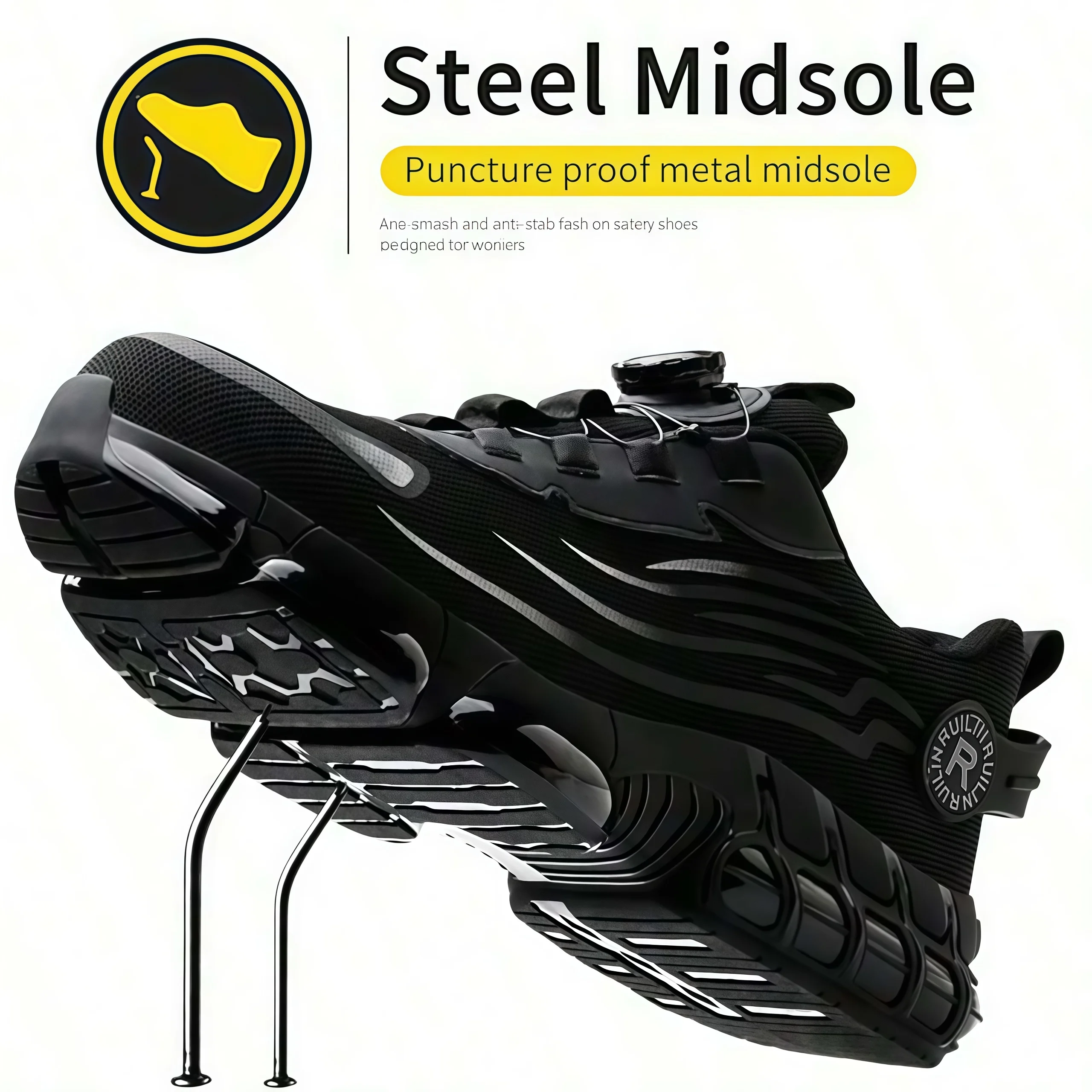 Indestructible Steel Toe Work Shoes for Men Women Rotating Button Safety Shoes Lightweight Construction Work Safety Shoes 3 Indestructible Steel Toe Work Shoes for Men Women Rotating Button Safety Shoes Lightweight Construction Work Safety Shoes 3