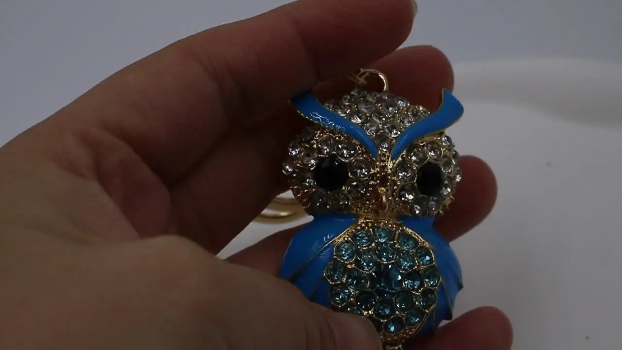 Cute Owl Crystal Rhinestone Keychain - Sparkling Bag Charm For Women & Girls, Lobster Clasp