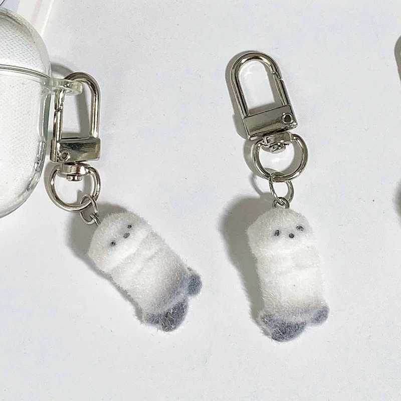 Adorable Flocked Sea Otter Charm Pendant with Lanyard