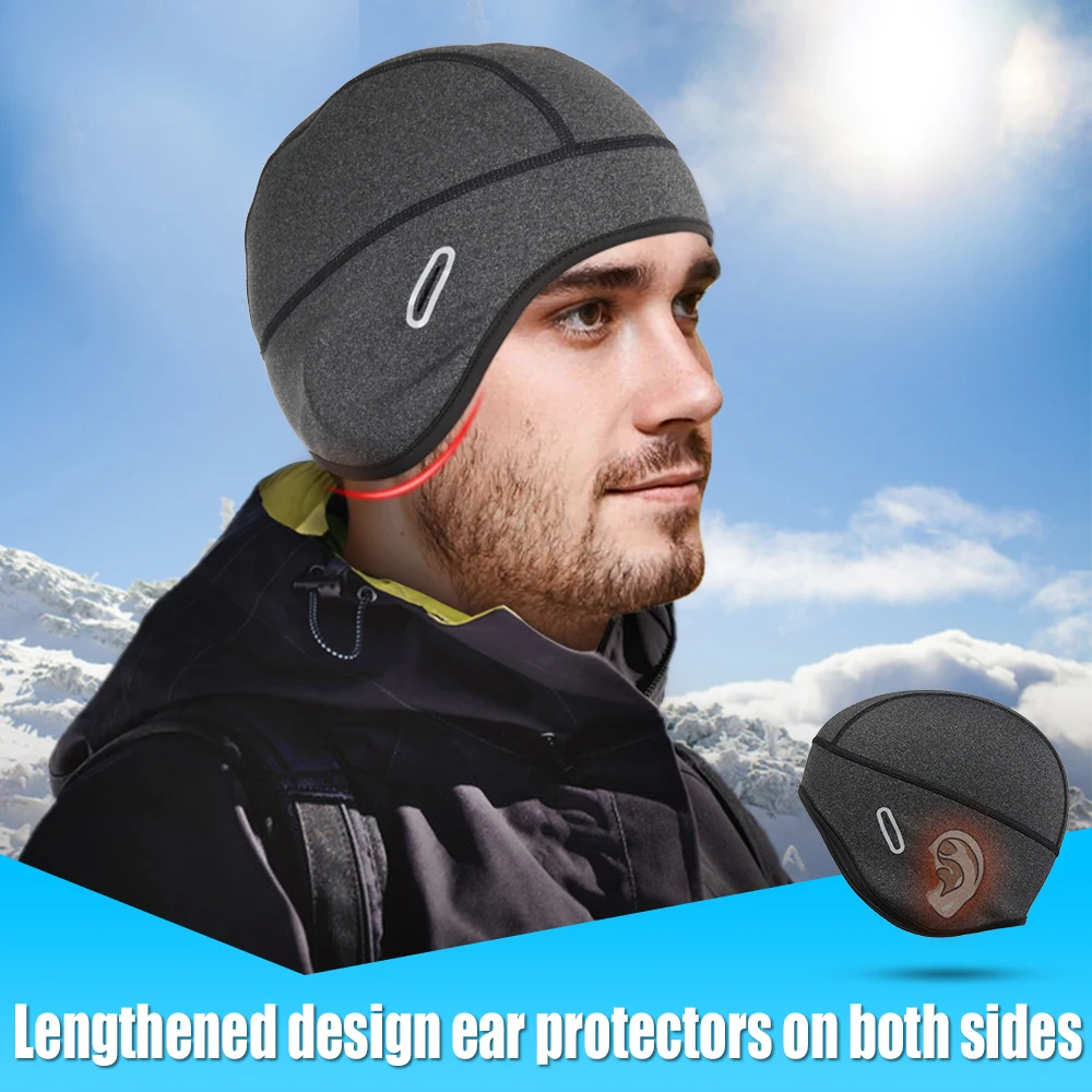 Winter Cycling Hats Helmet Liner Ear Protection Windproof Ski Outdoor Sport Mountaineering Running Fleece Cold-proof Cap