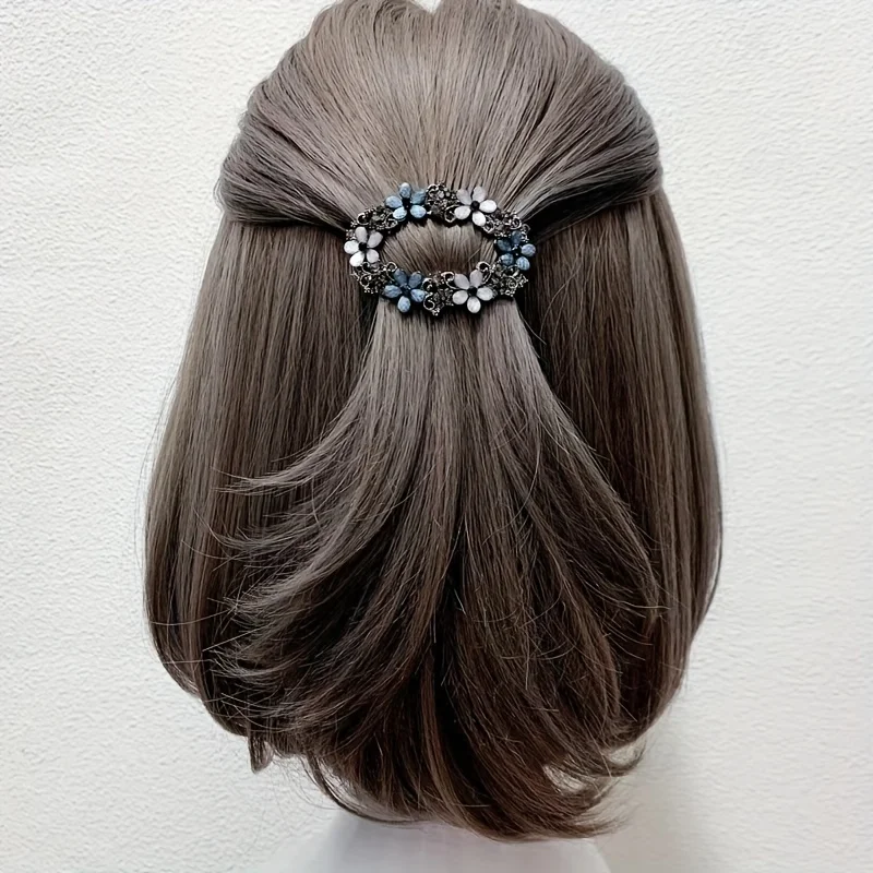 1 Stück Retro-Haarspange mit geschnitzten Strasssteinen und elegantem, luxuriösem Design, exquisites Retro-Design, hochwertige Textur, stabiler Griff