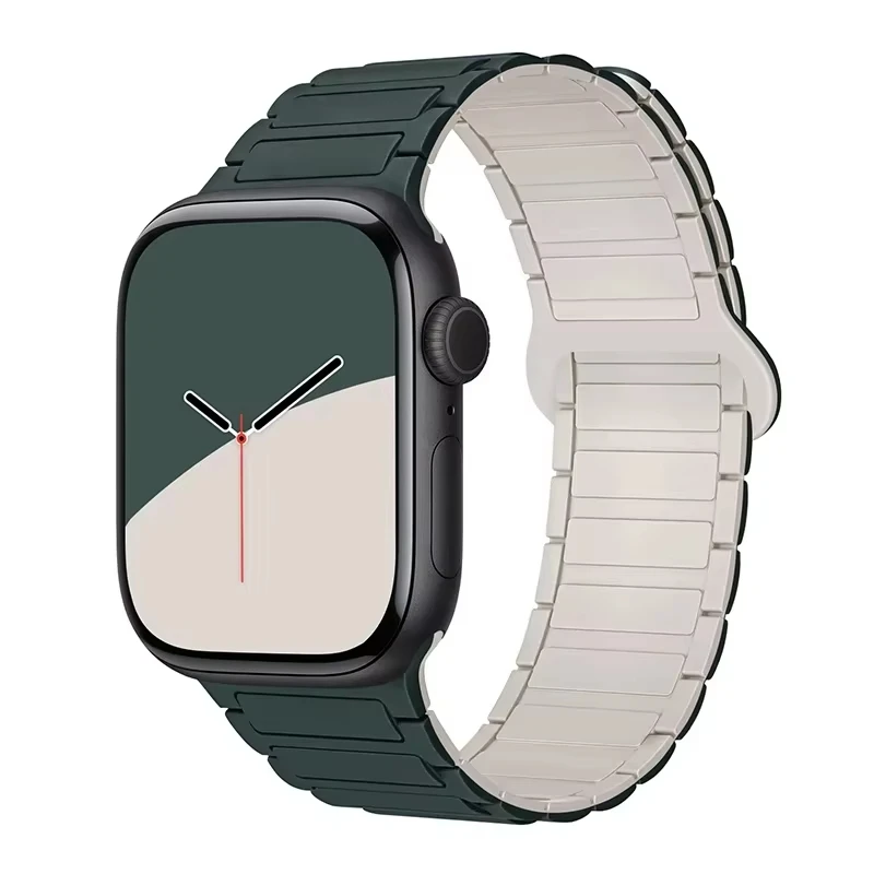 ตัวเลือกสินค้า สายซิลิโคนแม่เหล็ก iWatch 40-49 มม. ปรับได้ ใส่สบาย ทนทาน