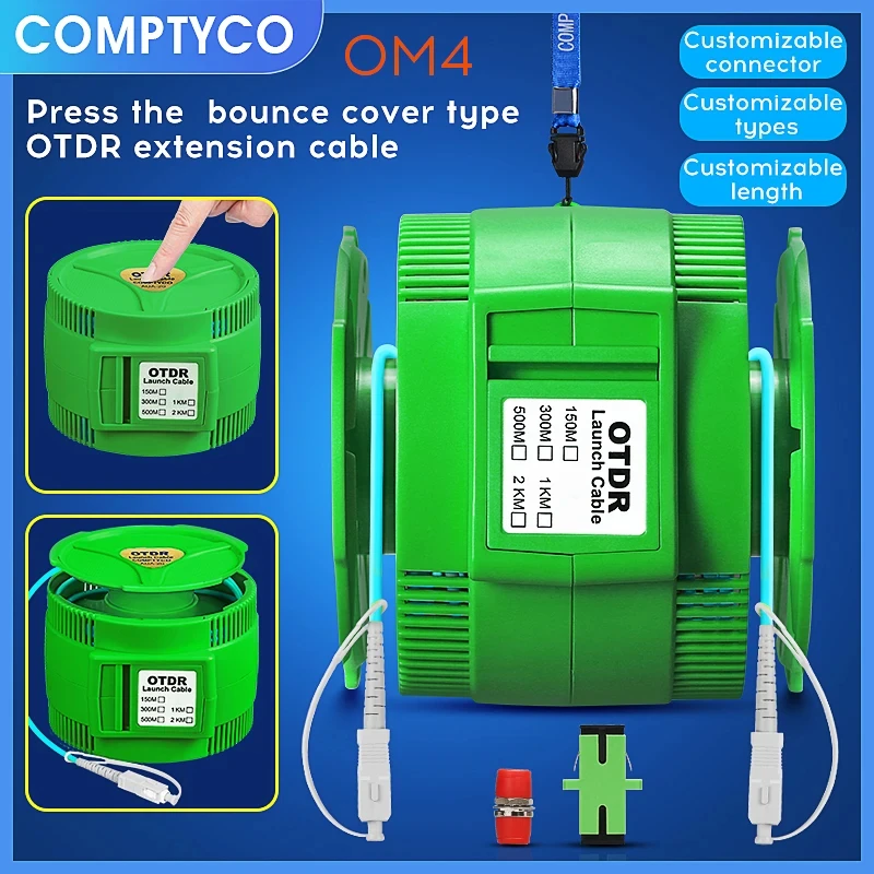 otdr optical fiber tester sc apc test extension line optical fiber jumper box optical fiber box single mode 1000m OM4 OTDR Launch Cable Fiber 150~2000M (optional)multimode Mode Test Extension Cord Dead Zone Eliminator Connector customization