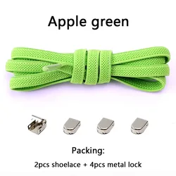 Elastic No-Tie Shoelaces for Outdoor and Leisure Sneakers - Quick and Easy Solution for Kids and Adults (Apple green)