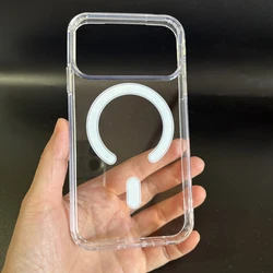 Enhanced Transparent Magnetic Phone Case with Large Camera Cutout and Durable Hard Protection (As photo)