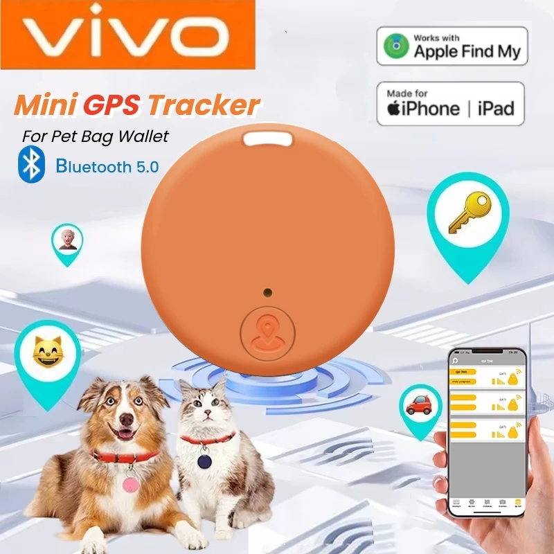 Compact Bluetooth 5.0 GPS Tracker - Anti-Lost Smart Finder for Pets, Kids, Bags, and Wallets