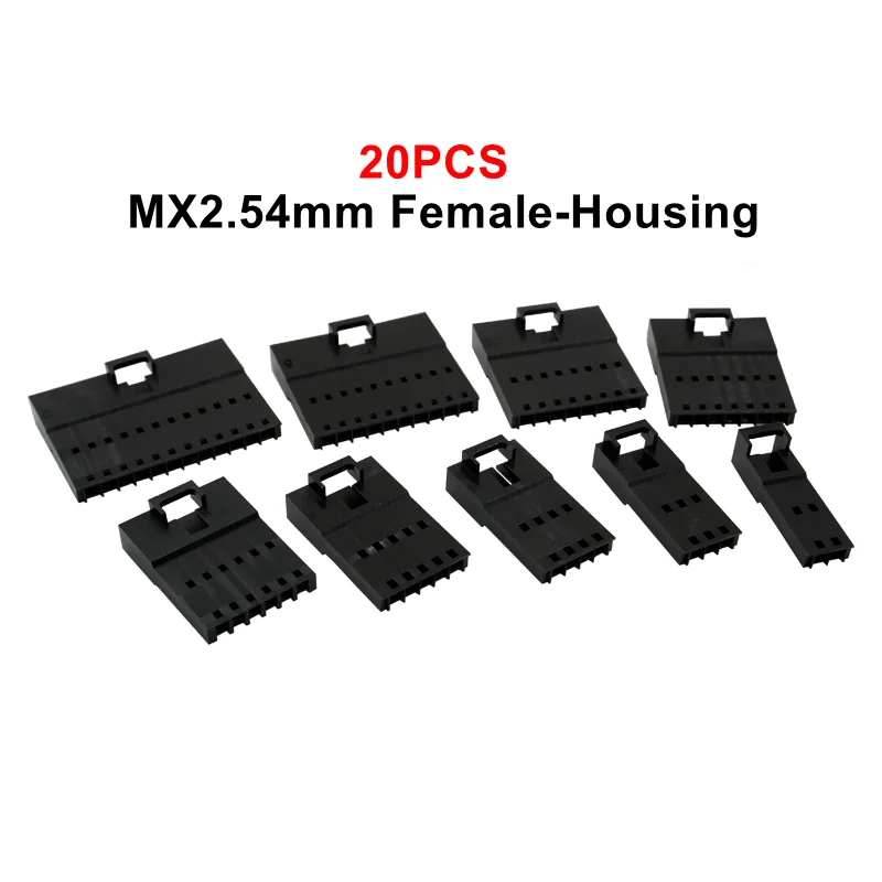 10-Set MX2.54 Durable Locking Dupont Connector Housing (20 Pieces) - Single Row Docking Shell