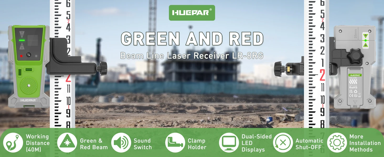 LR-8RG Laser Detector for Laser Level Digital Receiver For Green and Red Beam Tw