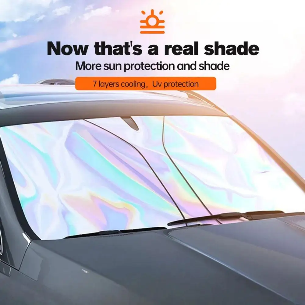 Car Sunshade Summer Front Windshield Laser UV Sun Shade Protector For Auto Interior Protection Accessories 2 Size N8F9