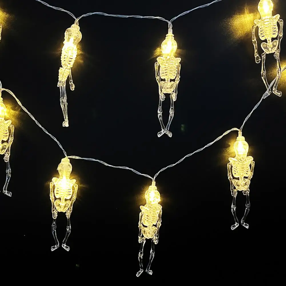 Halloween Skeleton String Light Outdoor Halloween Light Festive Halloween Led String Lights Waterproof for Indoor/outdoor 20led 10leds halloween ghost skeletons bat eyeball led light string for halloween christmas festival home party outdoor decor