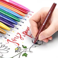1pcs Japan Pentel Touch Brush Pen Soft Tip Pastel Color Calligraphy Pens Drawing Art Markers Lettering School Art Supplies 3