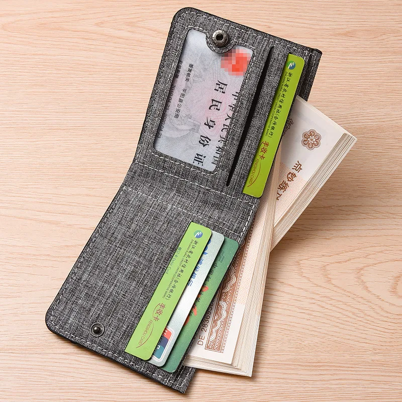 New Style Male Zip Wallet Cowboy Fabric Ultra Thin Short Canvas