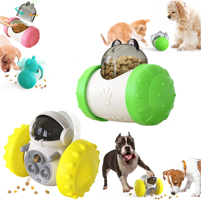 Funny Dog Treat Leaking Toy with Wheel Interactive Toy for Dogs