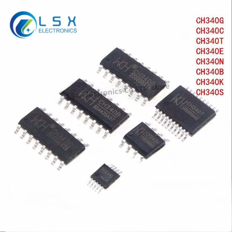 

10PCS CH340G CH340C CH340E CH340T CH340N CH340B CH340K CH340S USB to Serial IC Chip USB Bus Adapter Chip New and Original