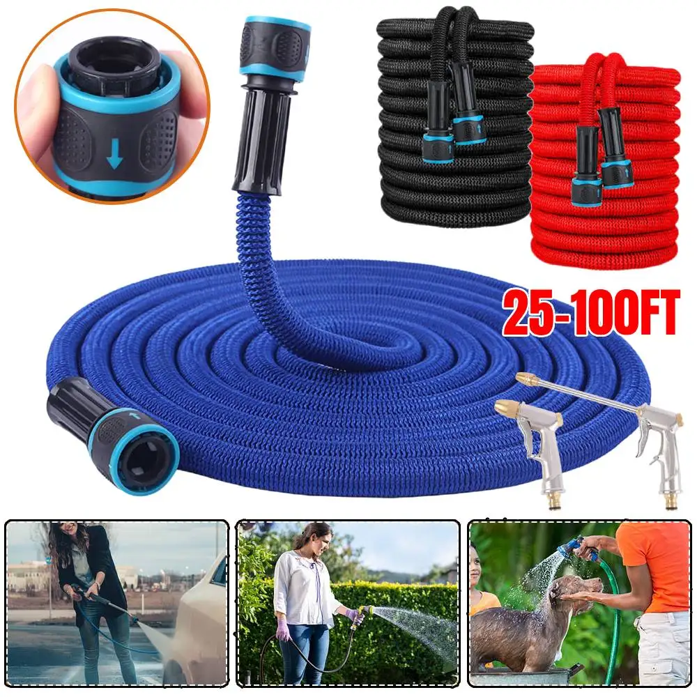 Garden hose expandable magic hose water gun expandable water hose water hose expandable hose Expandable magic water hose pipe high-pressure car wash hose adjustable spray home garden watering cleaning water gun