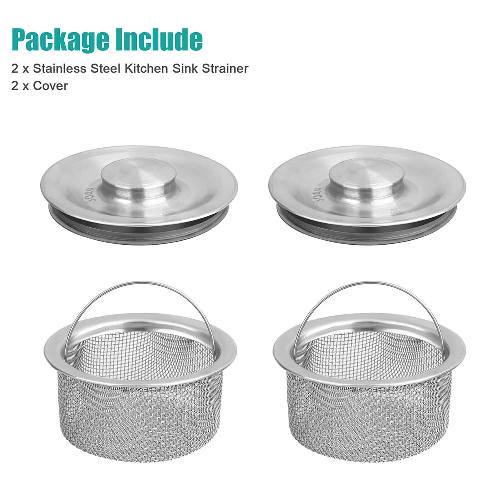 

Kitchen Sink Filter Stainless Steel Mesh Sink Strainer Filter Bathroom Sink Strainer Drain Hole Filter Trap Waste Screen
