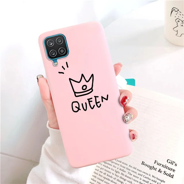 Candy Matte Soft TPU Case For Samsung Galaxy A12 Shockproof Silicone Back Cover For SamsungA12 A 12 SM-A125F Cases Red Cat Funda 009I051