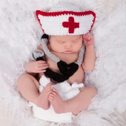 Shining Wool Woven Clothing Newborn Photography Props Doctor's Suit Baby Photo Clothes Shooting Accessories