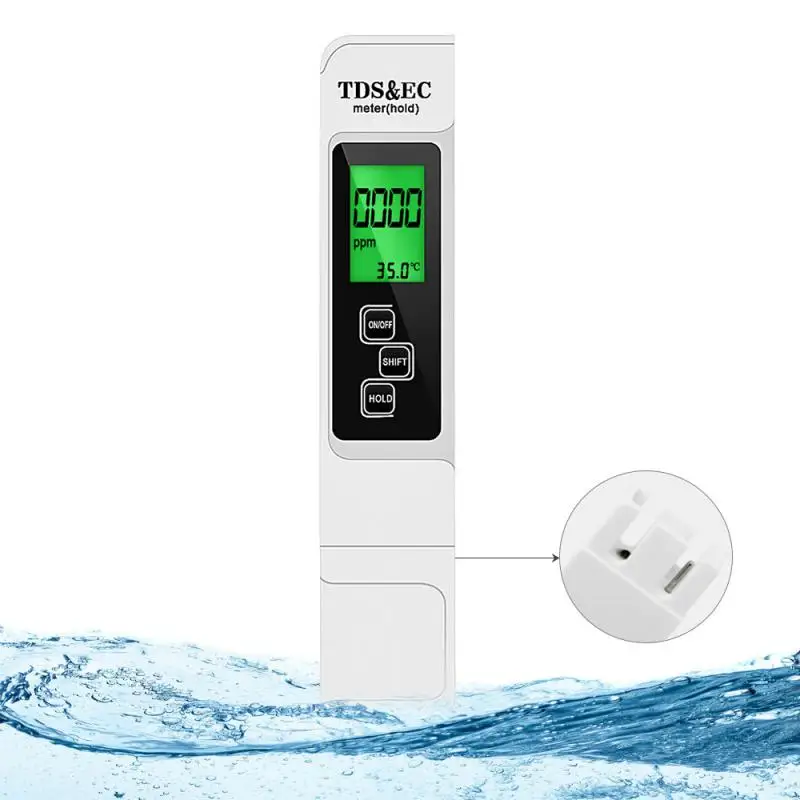 3 In1 Temp EC TDS Meter Digital Water Tester 0-9990ppm High Accuracy Water  Quality Tester Monitor Purity Measure Tool for Pool - AliExpress