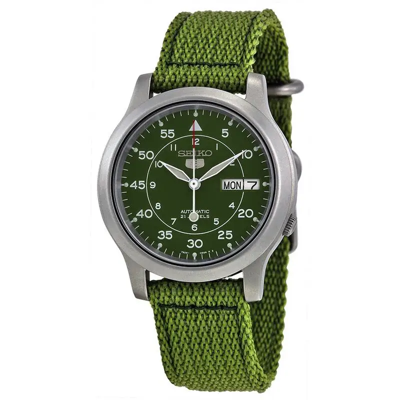 Orologio Seiko Di Lusso Al Quarzo Da Uomo Originale Seiko Snk805 Con Orologio In Tela Verde Orologio Da Uomo Di Lusso Casual Di Moda