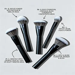Luxe 5 - Piece Professional Makeup Brush Set: Versatile Beauty Tools (5Heidantouhuadibai)