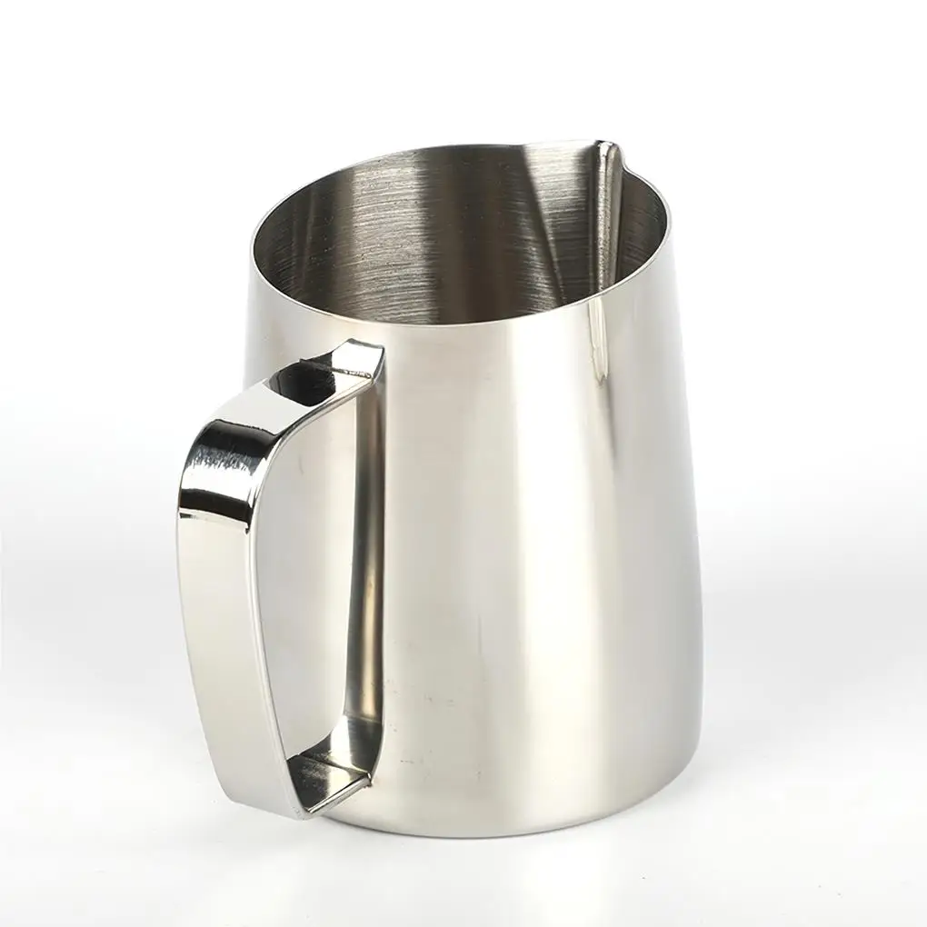 

Espresso Coffee Pitcher Stainless Steel Milk Frothing Pitcher Jug Espresso Steaming Pitcher Coffee Latte Cup 420ml Silver